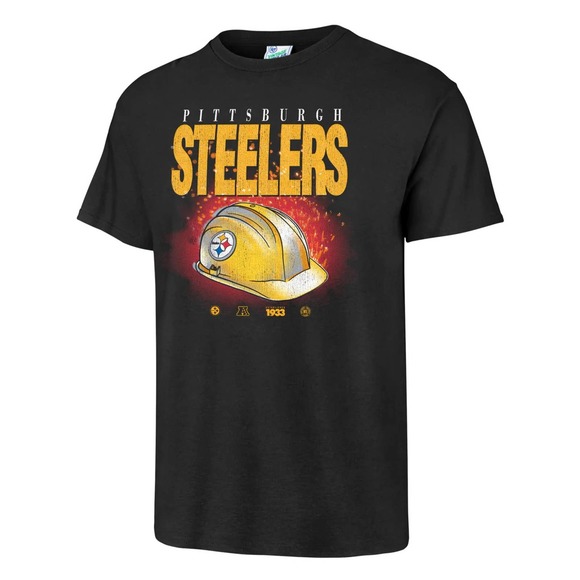 Pittsburgh Steelers by 47 Brand Men's Retro Vintage Tubular Graphic Tee T-Shirt - Picture 3 of 4